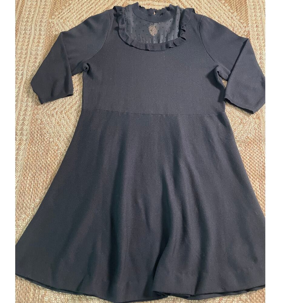 Draper James RSVP Sweater Knit black dress with Illusion bodice plus SZ XXL